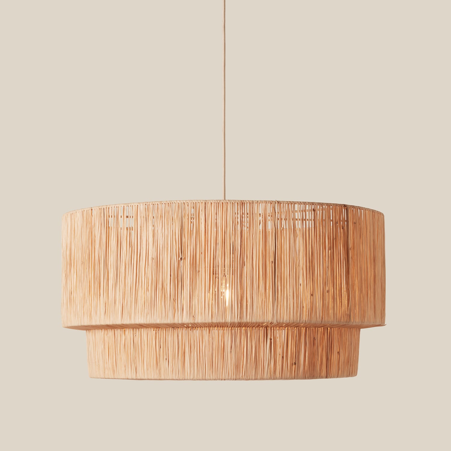 Woven pendant light on a beige background- Number 3