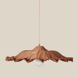 Wicker pendant light on a beige background - Number 2