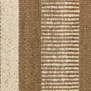 Textured fabric with horizontal stripes in brown, beige, and white. - Number 6