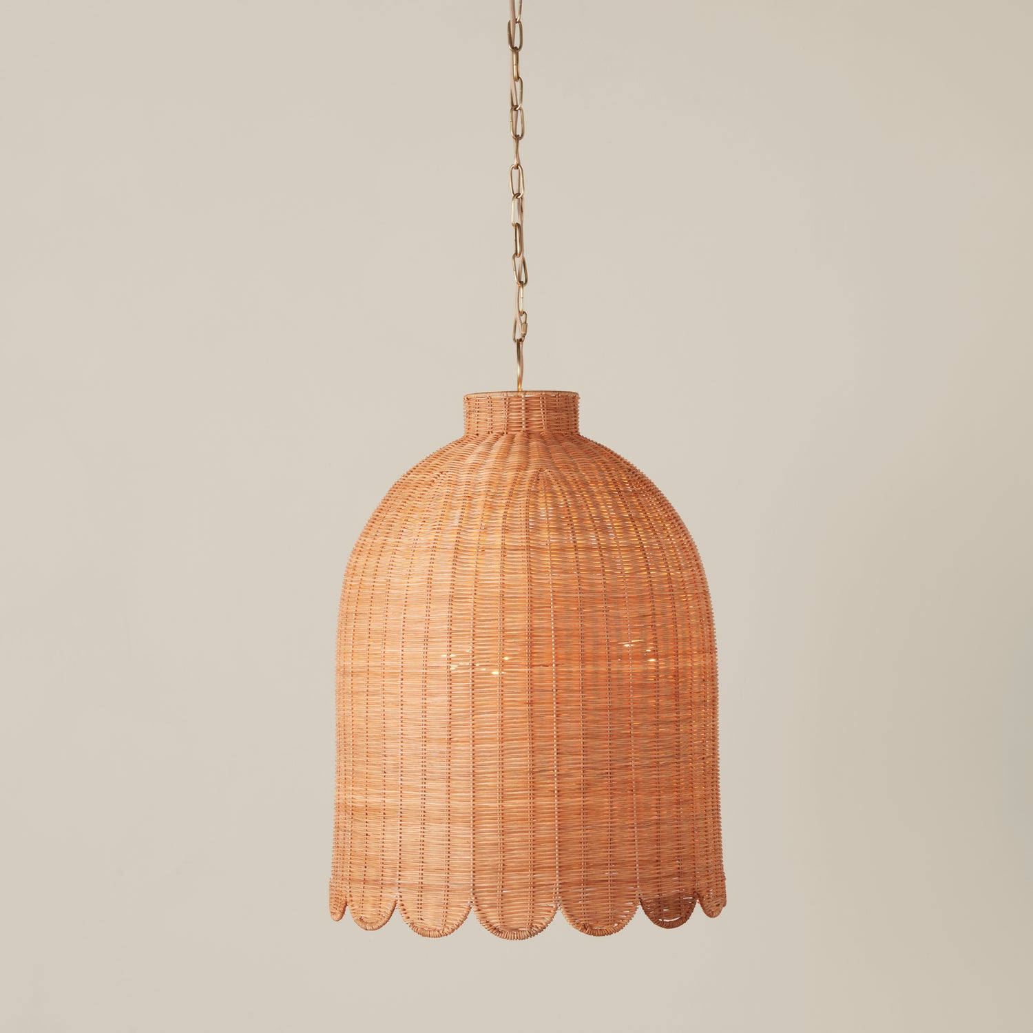 Maude Rattan Scallop Chandelier- Number 2