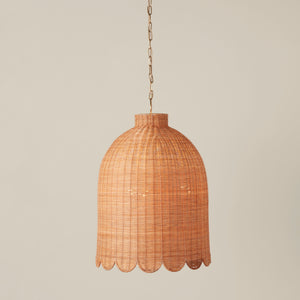 Maude Rattan Scallop Chandelier - Number 2