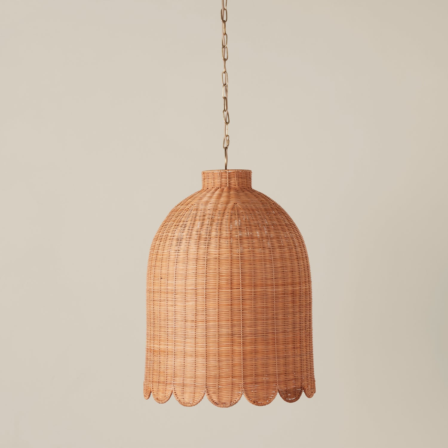 Maude Rattan Scallop Chandelier- Number 1