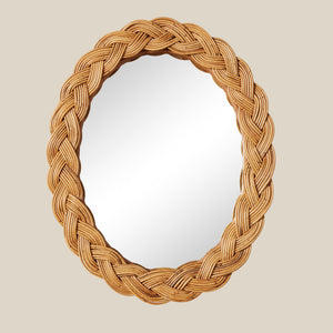 oval mirror with braided rattan frame - Number 1