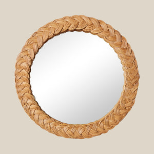 round mirror with braided rattan frame - Number 1