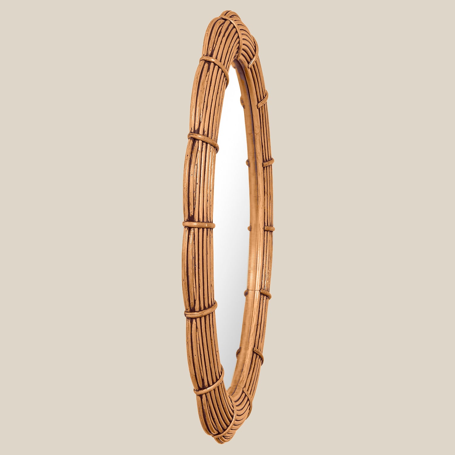 Clara Bundled Rattan Oval Mirror- Number 10