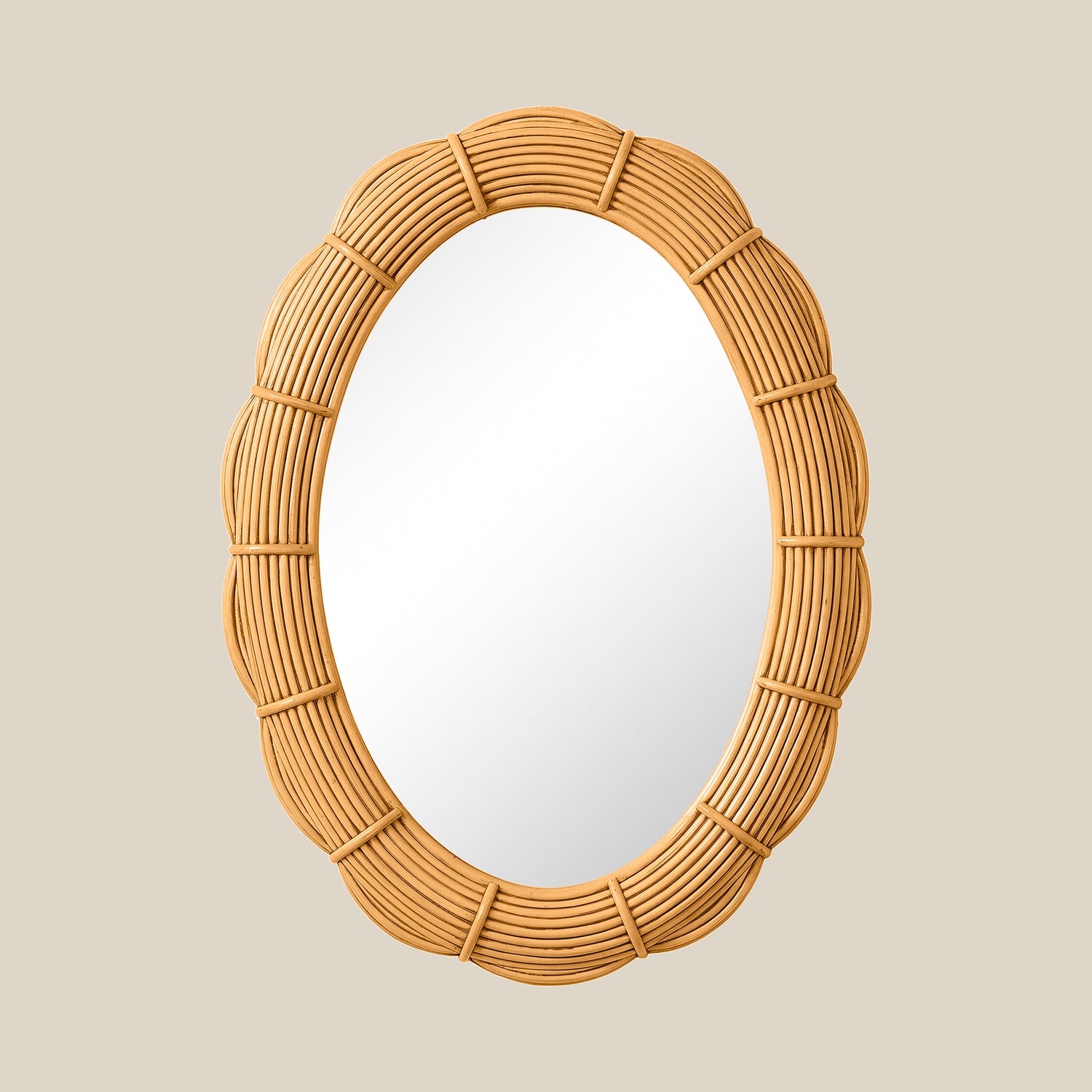 Clara Bundled Rattan Oval Mirror- Number 1