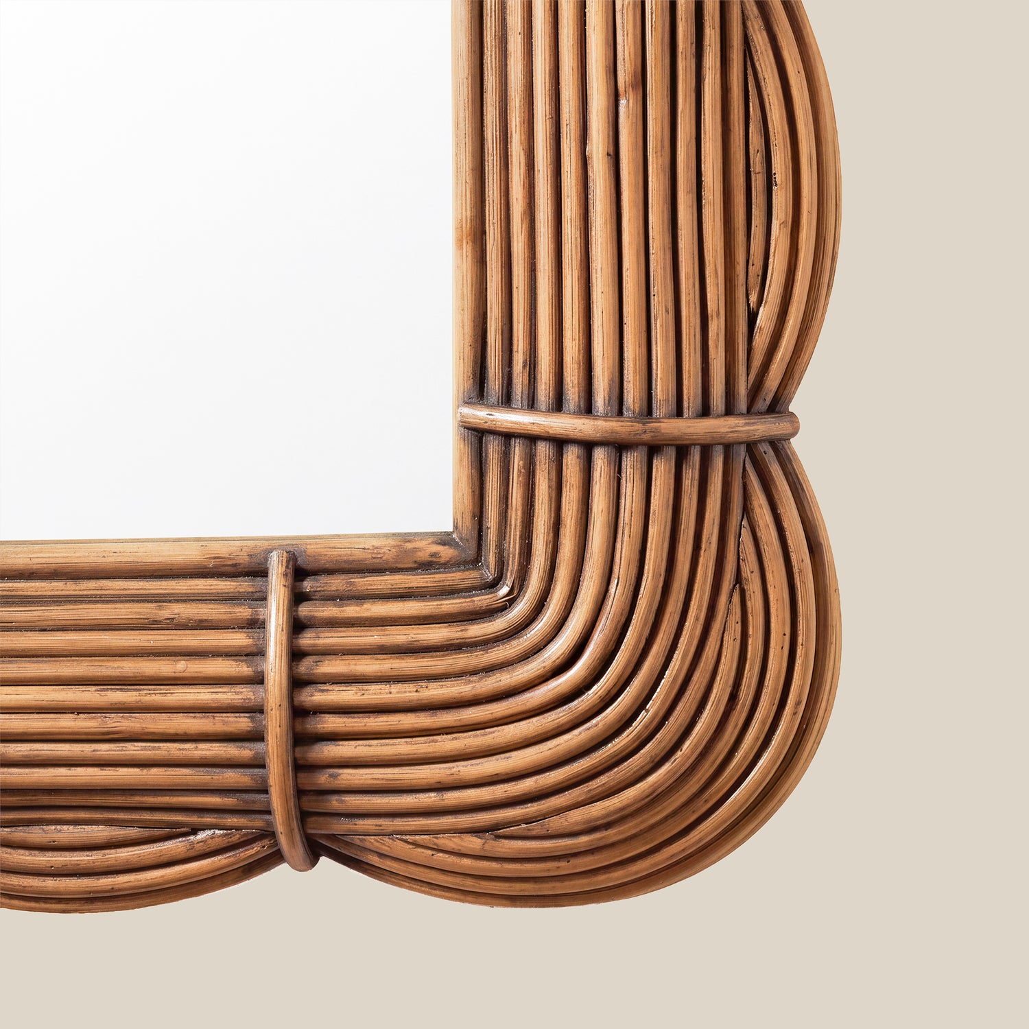 Clara Bundled Rattan Rectangular Mirror- Number 3