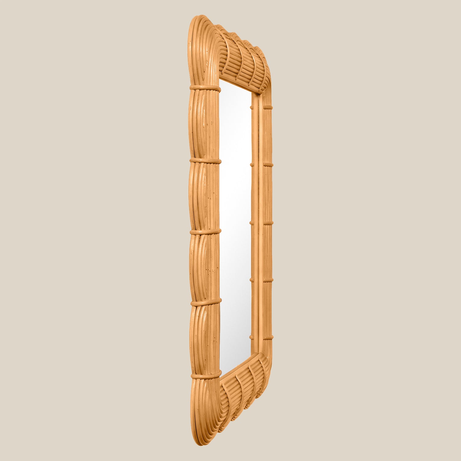Clara Bundled Rattan Rectangular Mirror- Number 10