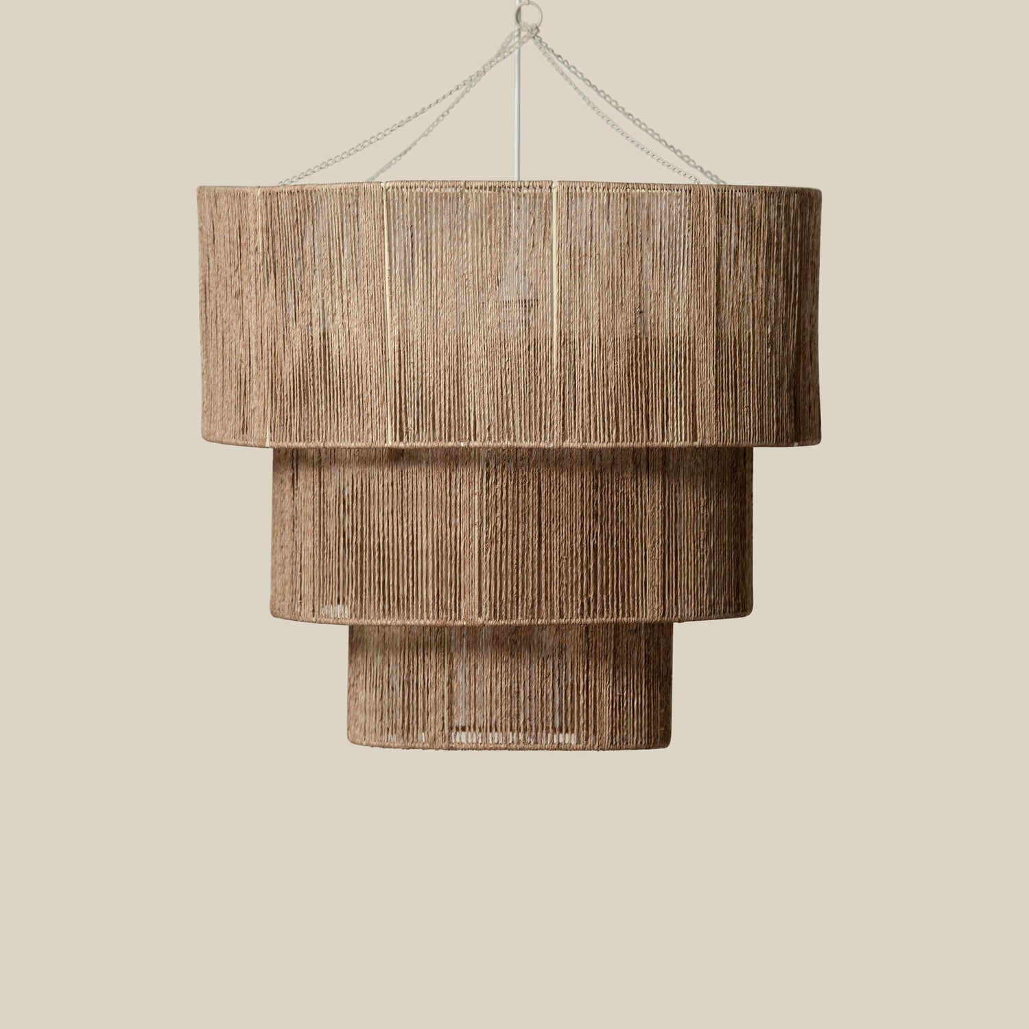 three tiered jute chandelier hanging- Number 1