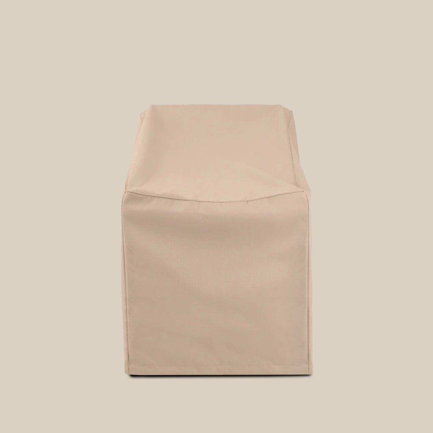 A beige outdoor furniture cover, likely designed for a grill or patio chair, shown from a top-down view against a solid beige background.- Number 16