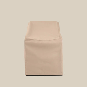 A beige outdoor furniture cover, likely designed for a grill or patio chair, shown from a top-down view against a solid beige background. - Number 16
