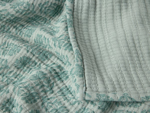 Textured fabric with a subtle pattern, possibly a quilt or throw blanket. - Number 2