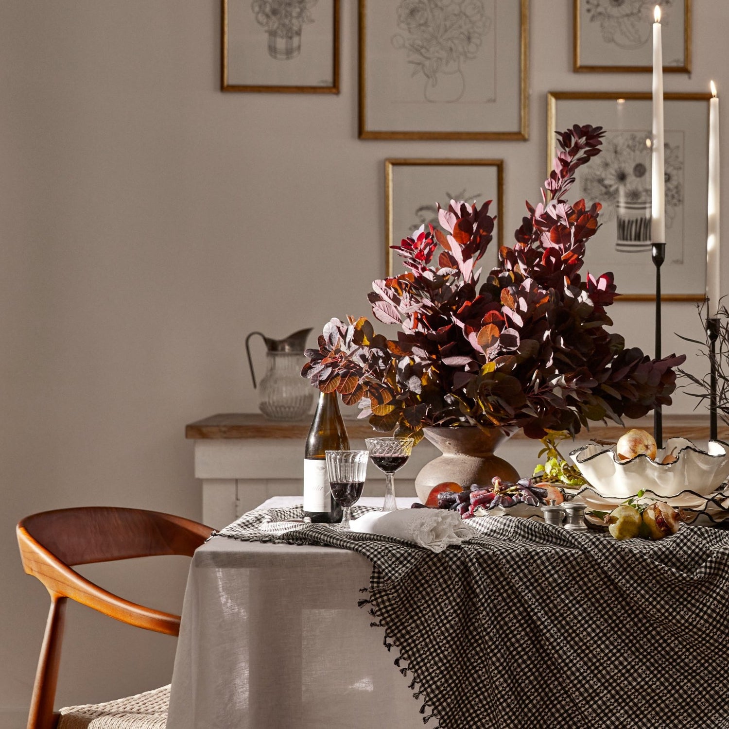 chair next to table with plant- Number 2