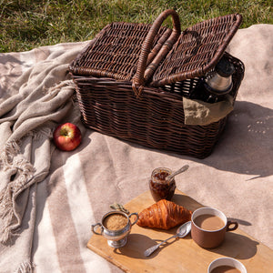 woven picnic basket on blanket - Number 4