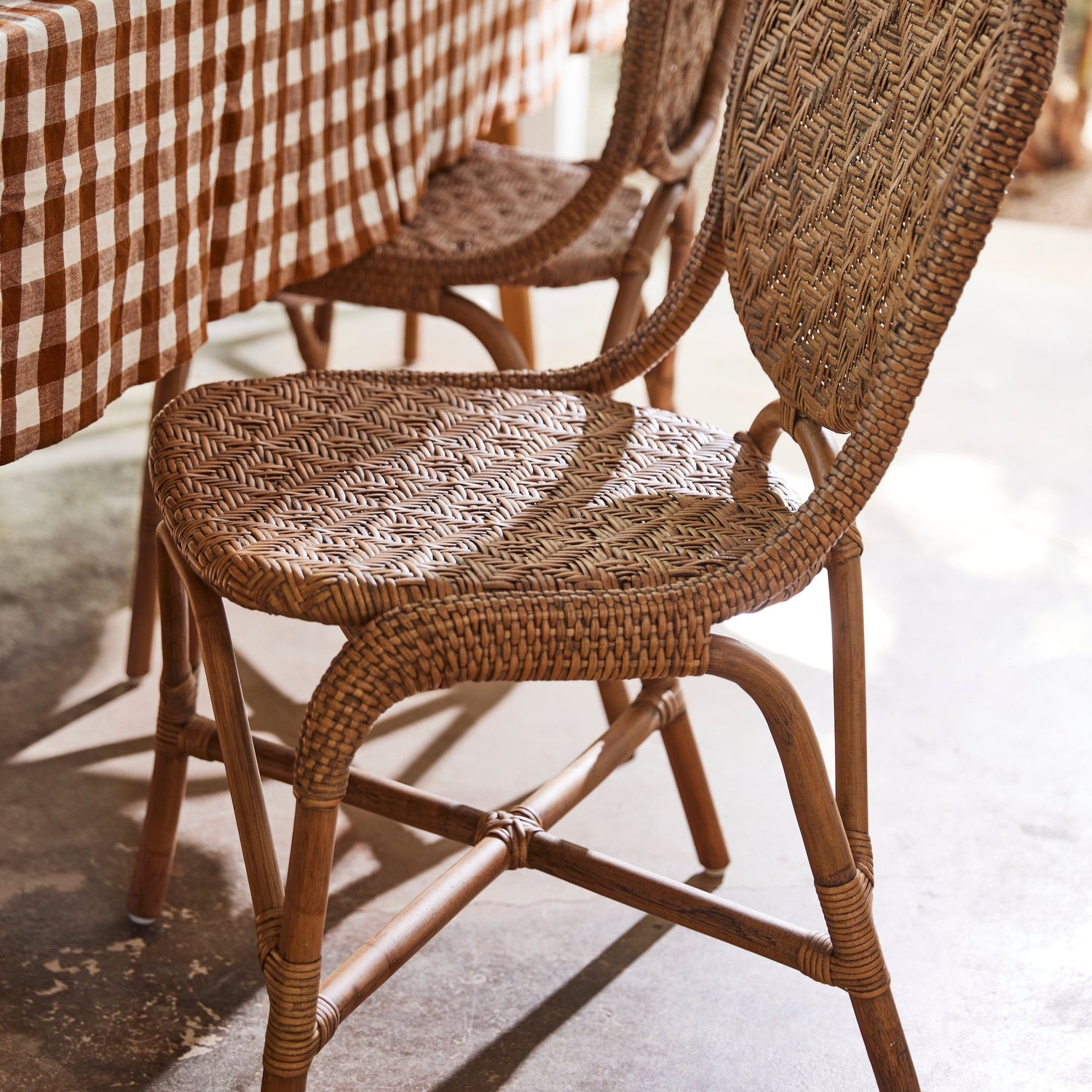 side chair pulled out from table- Number 15