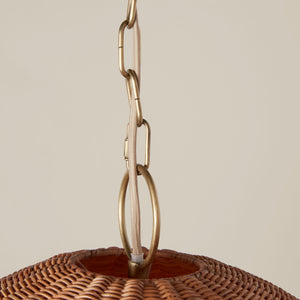 Miramar Rattan Round Pendant detail - Number 6