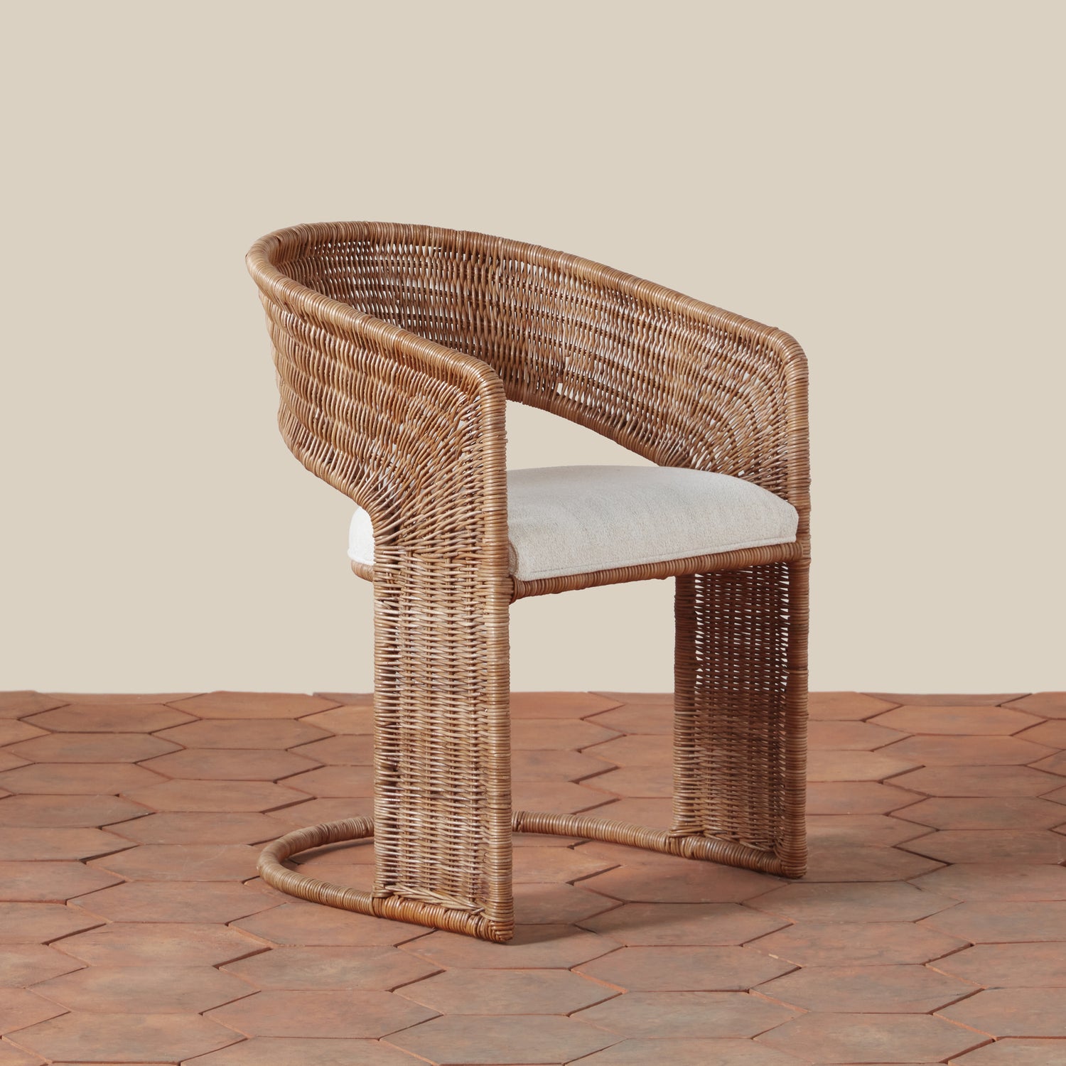 healdsburg dining chair with boucle cushion angle- Number 9