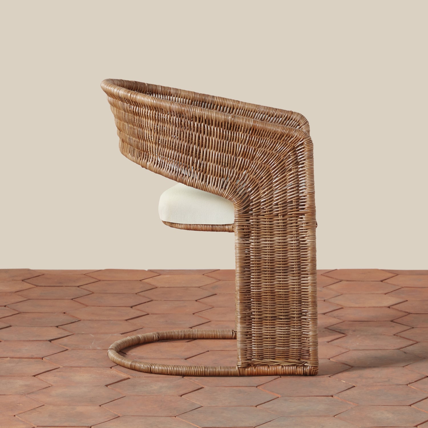 healdsburg dining chair with linen cushion side- Number 7