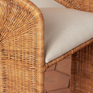 rattan side and white cushion of counter stool - Number 7