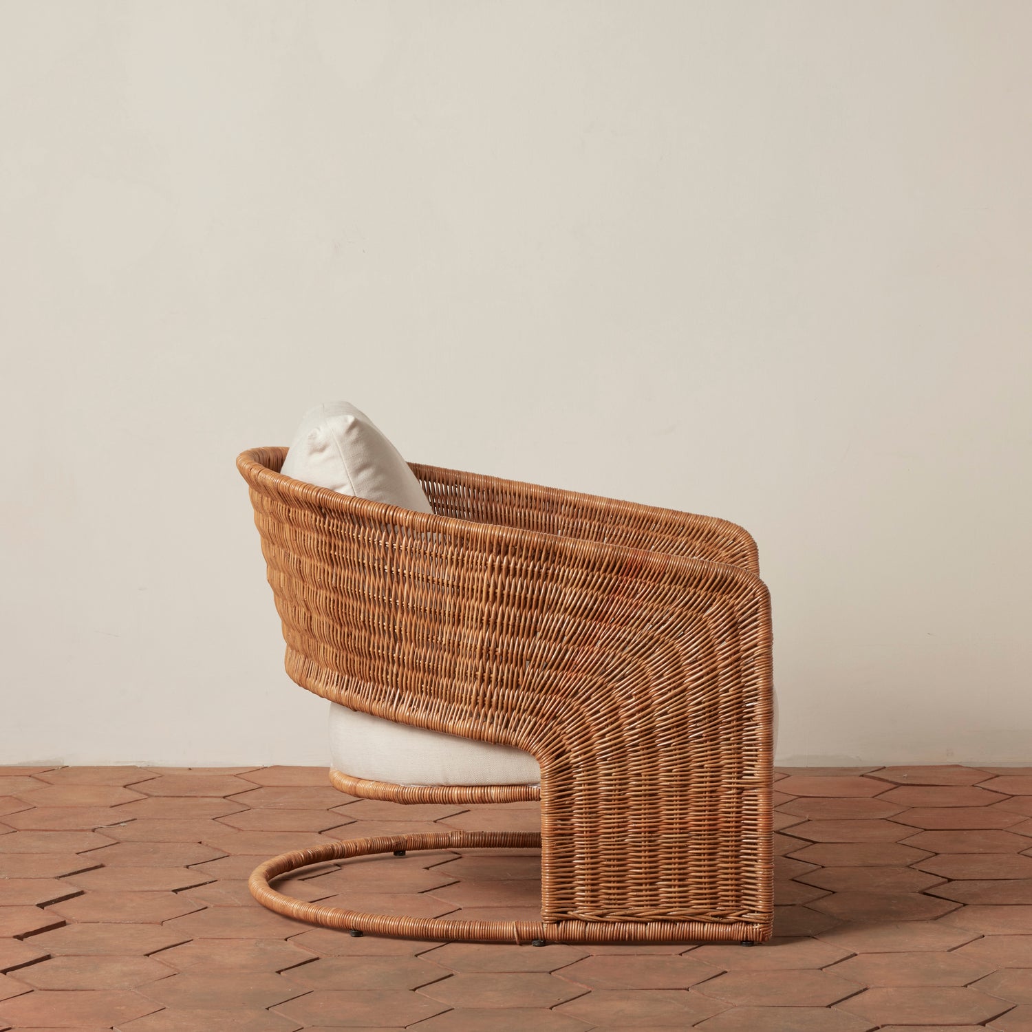 side view of lounge chair with rattan sides- Number 4