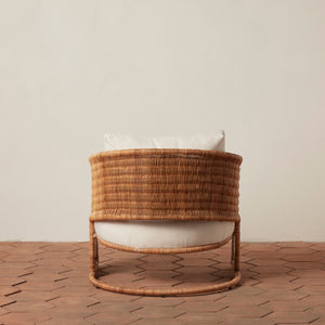 back view of lounge chair with rattan sides - Number 6