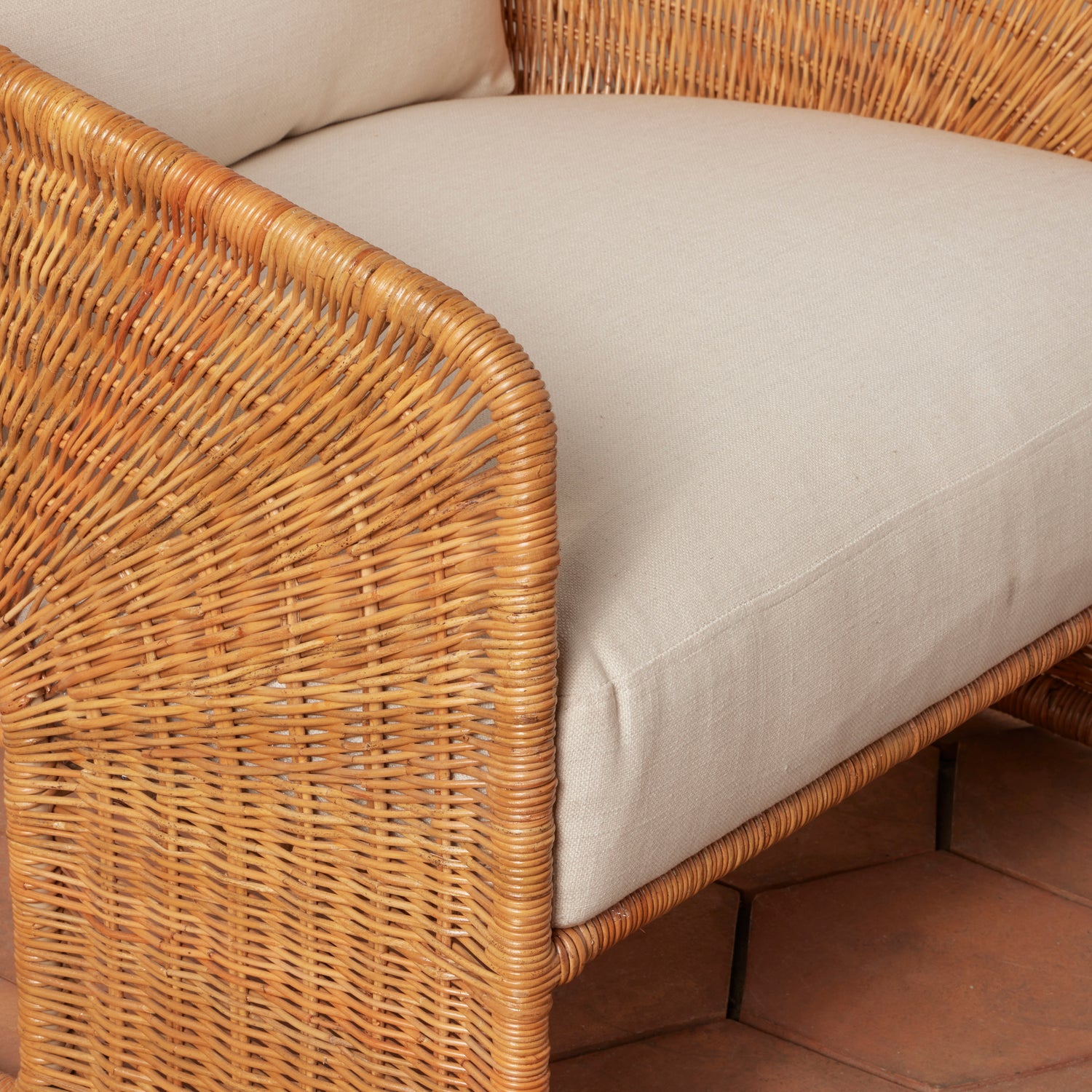 detail of rattan sides and cushions- Number 7