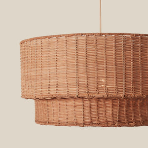 woven brown chandelier against neutral background - Number 4