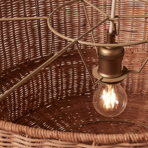 detail of lightbulb inside woven chandelier - Number 7