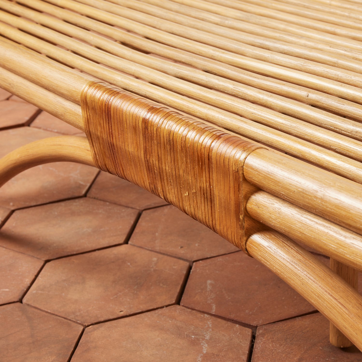 daybed frame detail on tiled floor against white background- Number 8