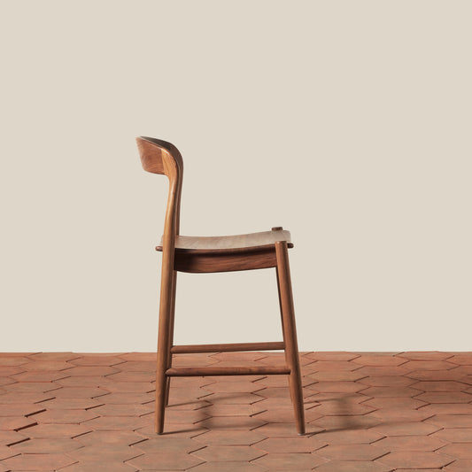 side view of teak counter stool - Image 2