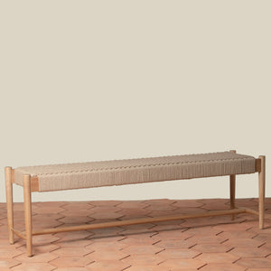 ingrid woven bench in oak angle - Number 6
