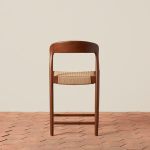 back view of counter stool with woven seat - Number 11