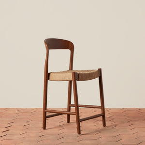 side angle of counter stool with woven seat - Number 1