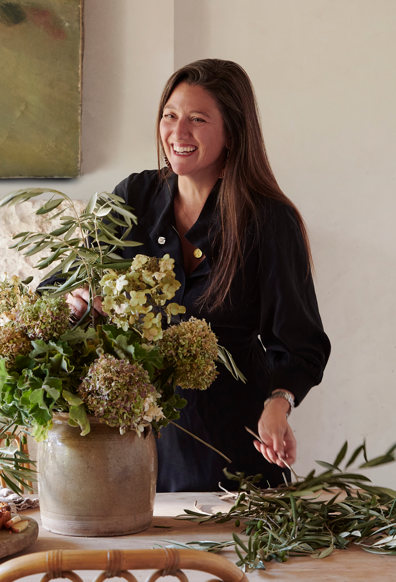 Woman with flowers