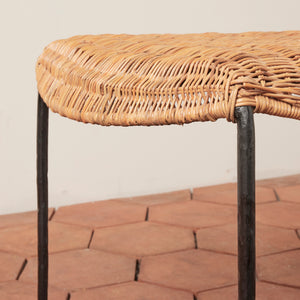 Wicker stool with metal legs on a stone surface - Number 7