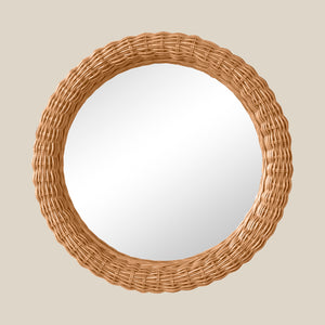 round mirror in light brown - Number 7