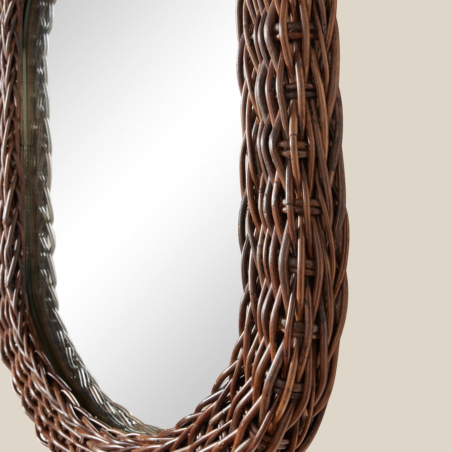 angle view of rattan mirror- Number 3