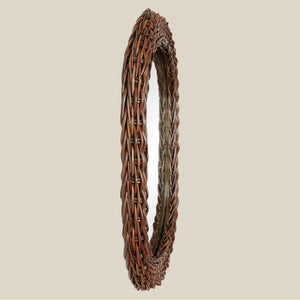 side view of brown rattan mirror - Number 4