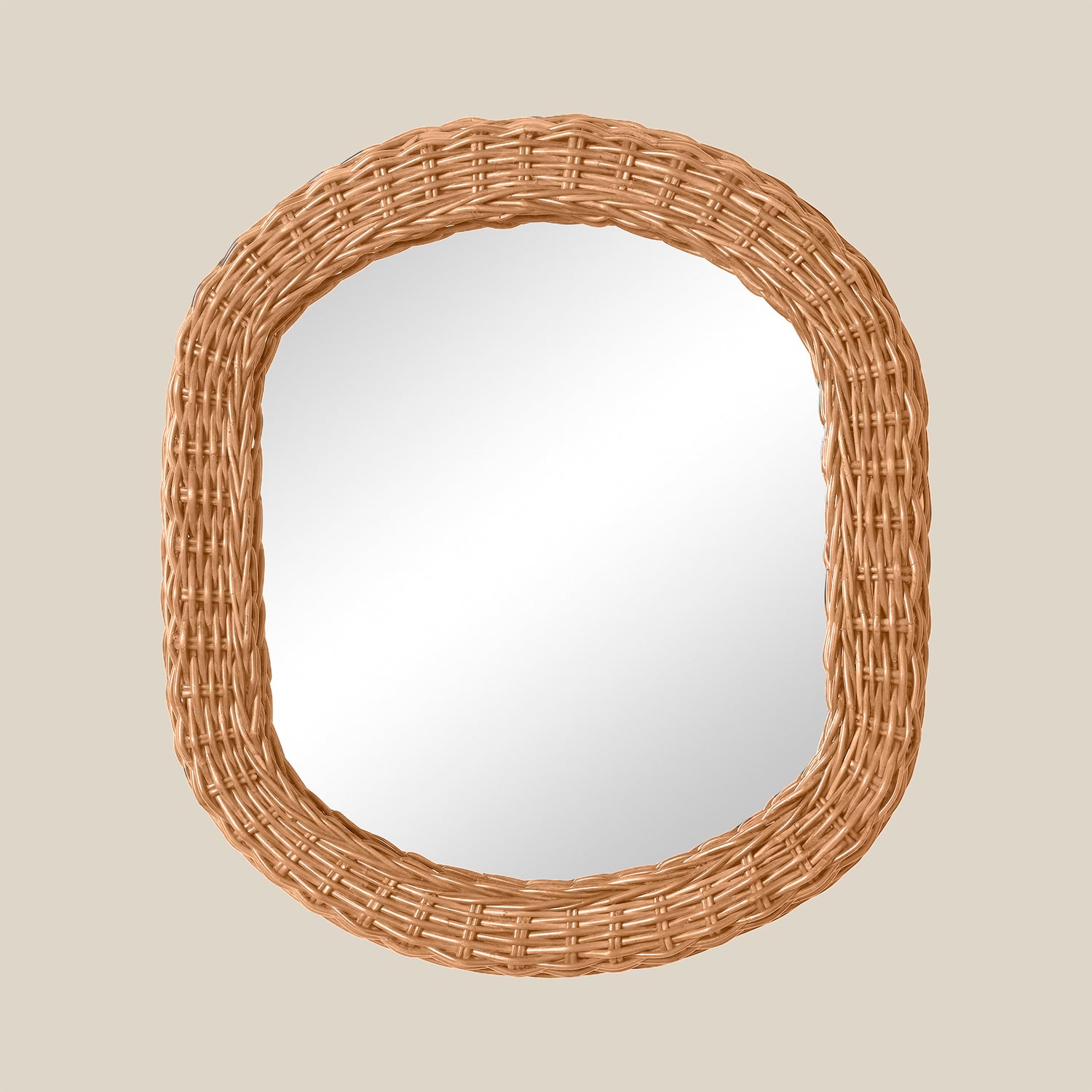 oval mirror in light brown- Number 6