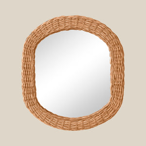 oval mirror in light brown - Number 6