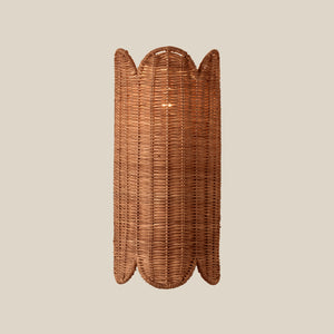Wicker wall sconce on a beige background - Number 2