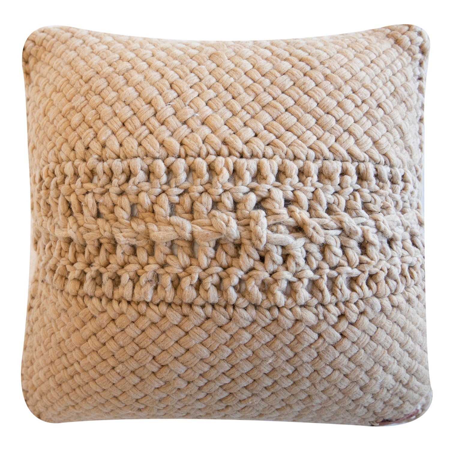 beige square pillow against white background- Number 4