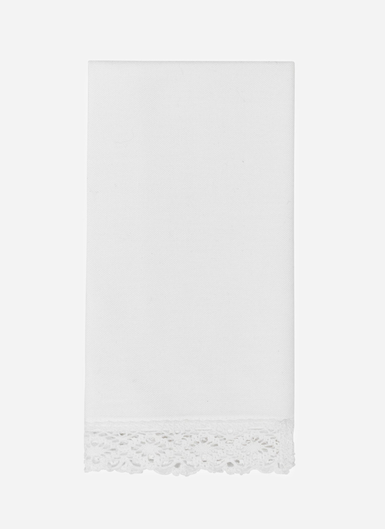 white lace napkin on white background- Number 5