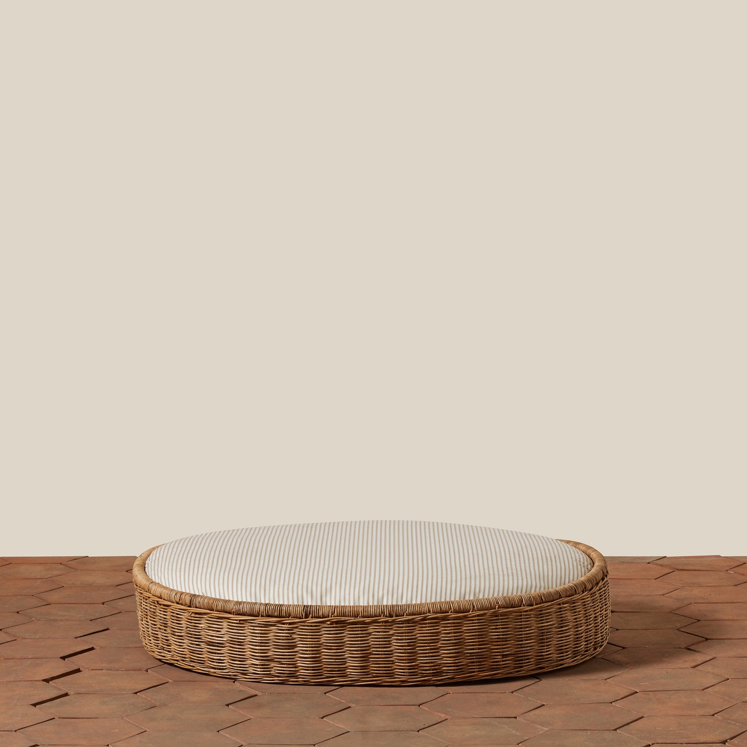 back of large dog bed with stripes- Number 10
