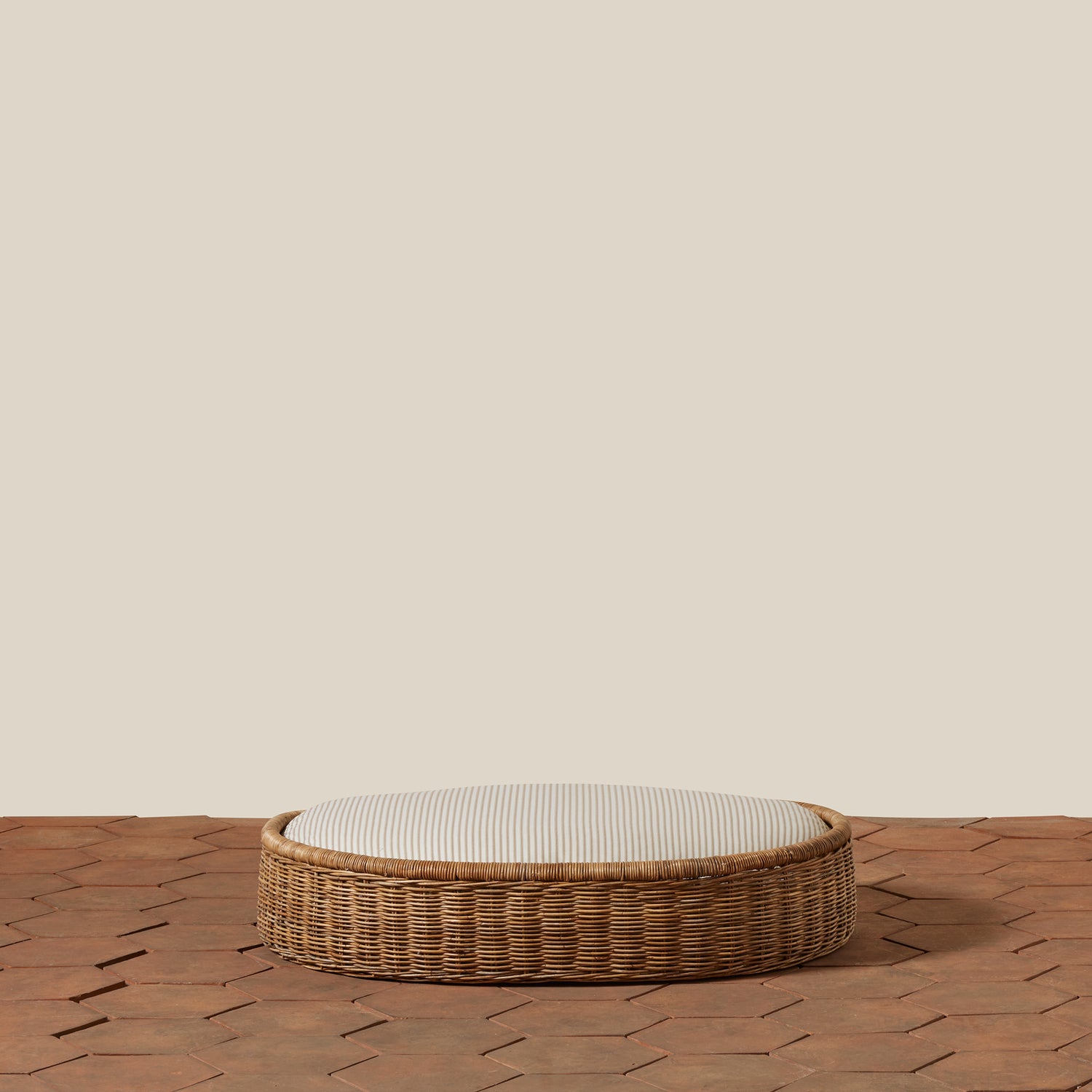 back of dog bed with striped cushion- Number 6