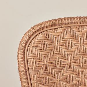 detail of backside of side chair in brown - Number 21