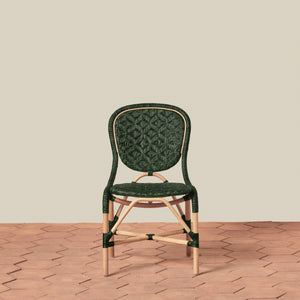 front angle of side chair in green - Number 9