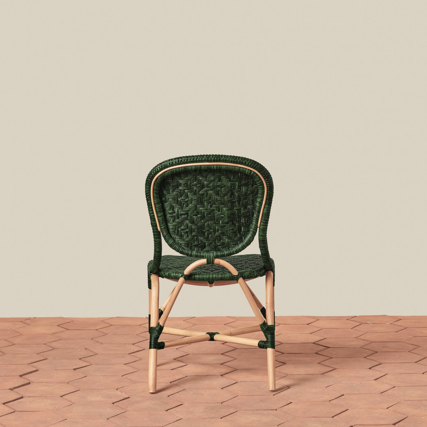 back angle of side chair in green- Number 11