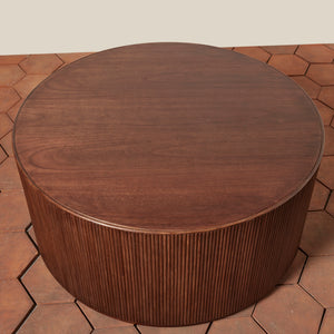 Round wooden table on a tiled floor - Number 4