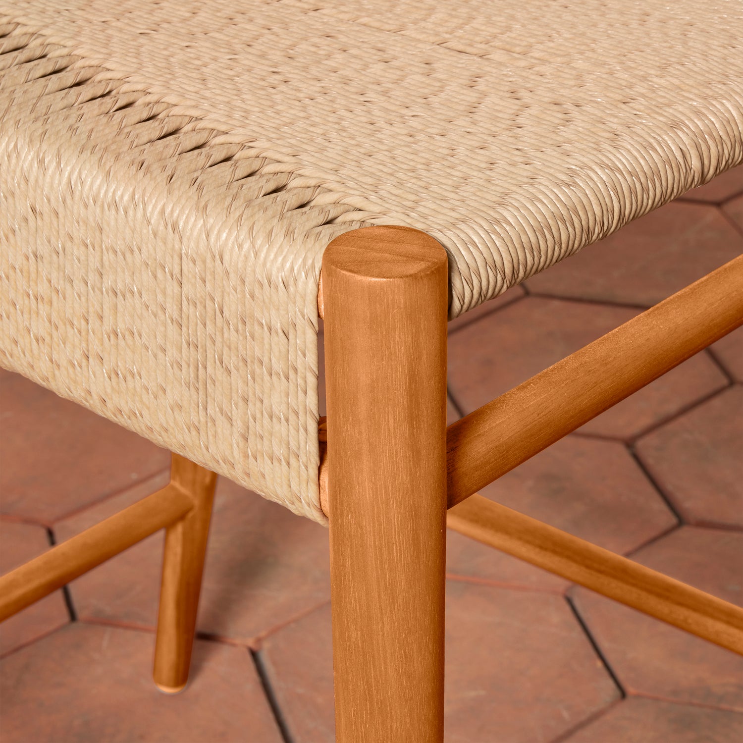 detail of woven counter stool corner- Number 8
